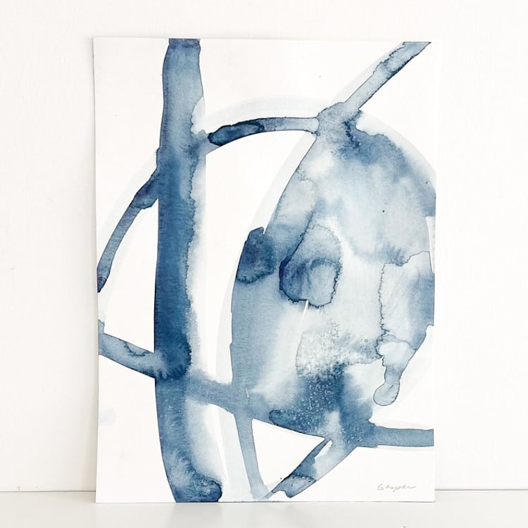 "Blue Wash" - Original Painting in blue by Mary Gaspar