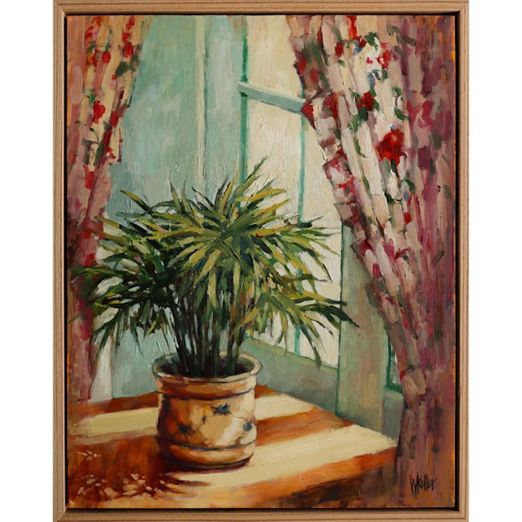 "Houseplant" - Original Painting in green by Wendy Keller