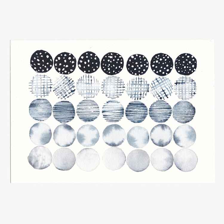 "Meditation Circles 01" - Original Painting in blue by Danushka Abeygoda