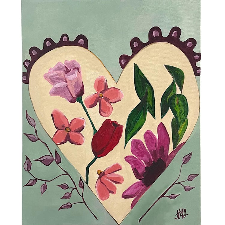 "Nancy's Heart" - Original Painting in multicolor by Nicole Simms