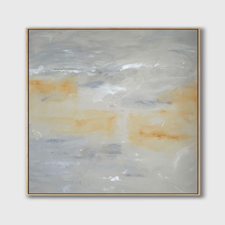 "Where Light Learns to Rest" - Original Painting in silver by Karine Tonial Grimm