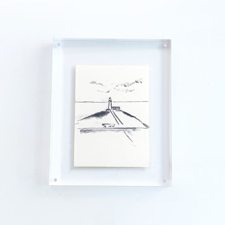 "Lighthouse" - Original Painting in white by Teju Reval