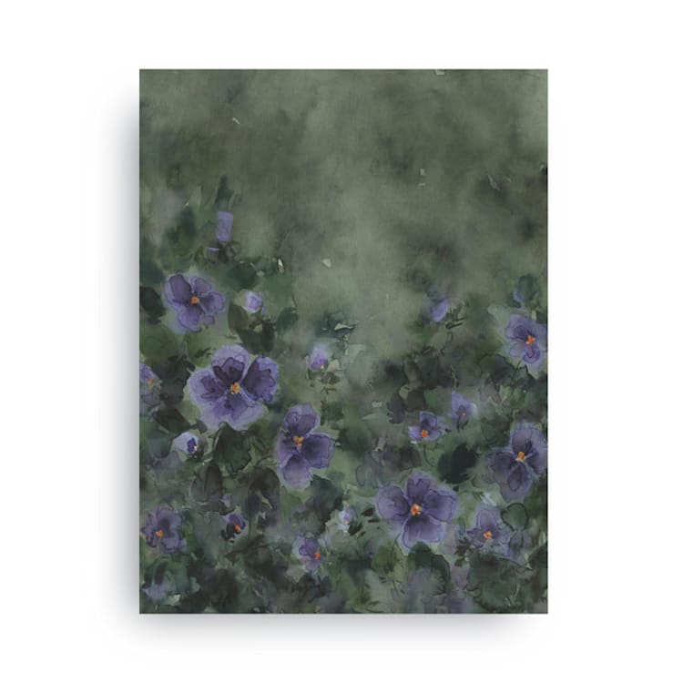 "Violets" - Original Painting in green by Kate Nelson