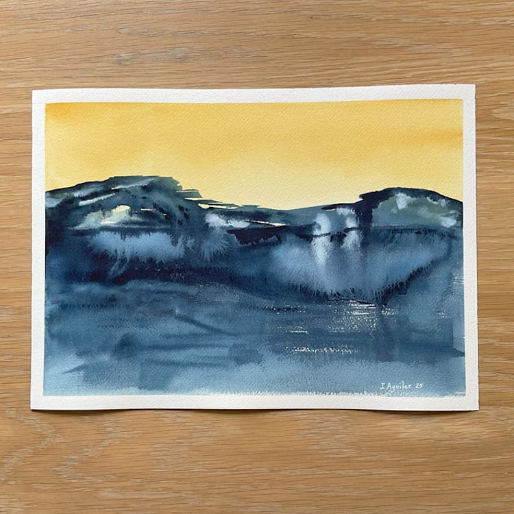 "Yellow sky" - Original Painting in multicolor by Isabel Aguilar Alonso