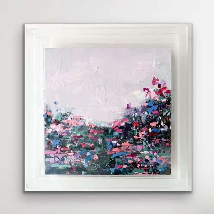 "What It Takes to Feel Alive Coastal Wildflower Painting" - Original Painting in pink by Jocelyn Elizabeth