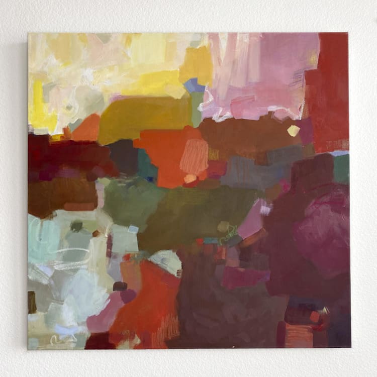 "Main Street" - Original Painting in multicolor by Kat Roberts