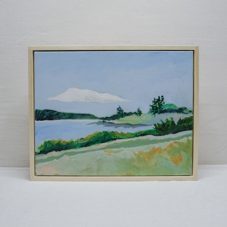 "Ocean’s Edge" - Original Painting in green by Lottie Aldarwish
