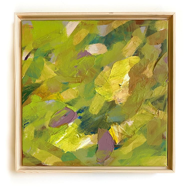 "Warm Breeze" - Original Painting in green by Jessalin Beutler