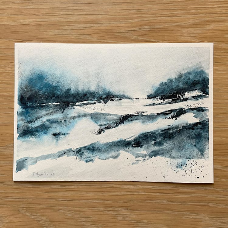 "Lunar blue" - Original Painting in blue by Isabel Aguilar Alonso