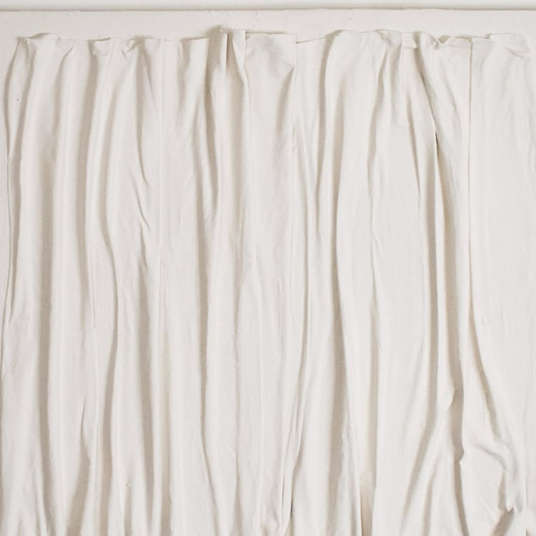 "Floating Linear" - Original Painting in white by Kimberly George