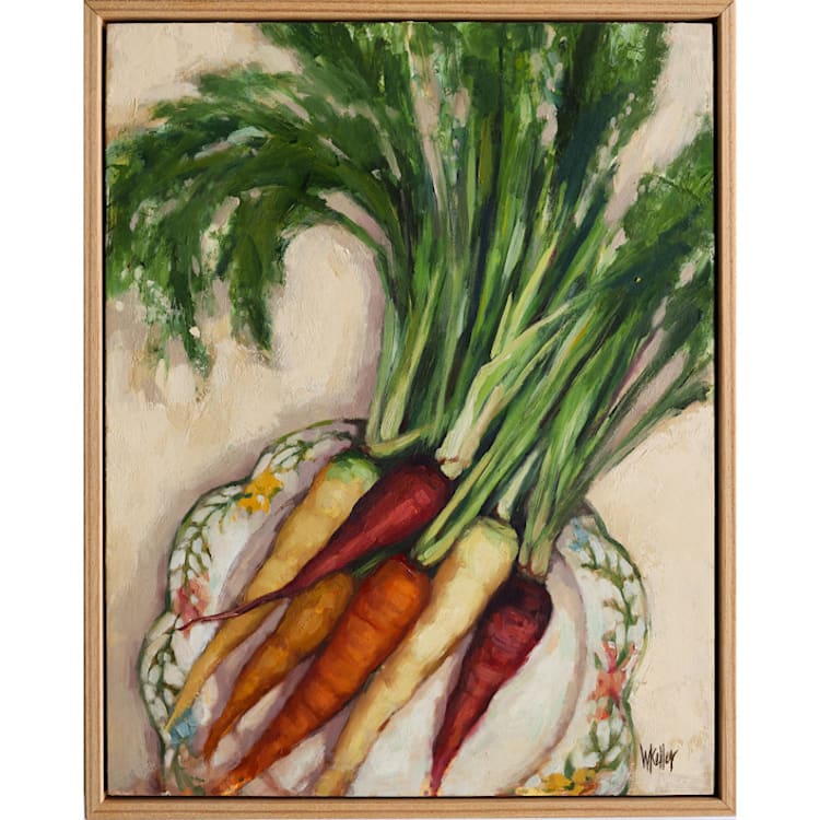 "Carrots" - Original Painting in green by Wendy Keller