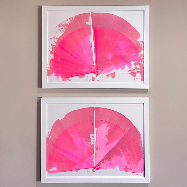 "corpus 1 + 2" - Original Painting in pink by bari wieselman schulman