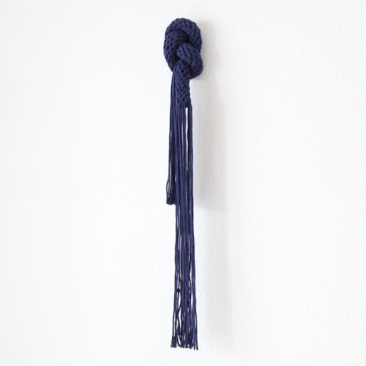 "Fiber art - Connected" - Original Painting in blue by Bharti Trivedi