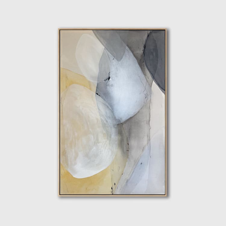 "Back in Motion" - Original Painting in gray by Karine Tonial Grimm