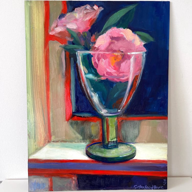 "Camelia Sundae" - Original Painting in pink by Sue MacLeod-Beere