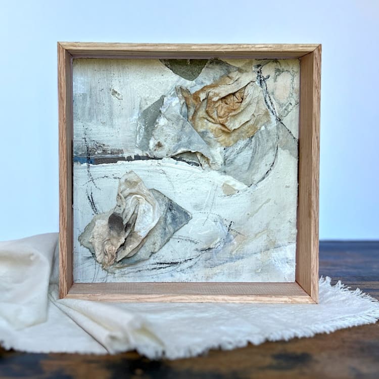 "Ollie" - Original Painting in beige by Mande Calhoun