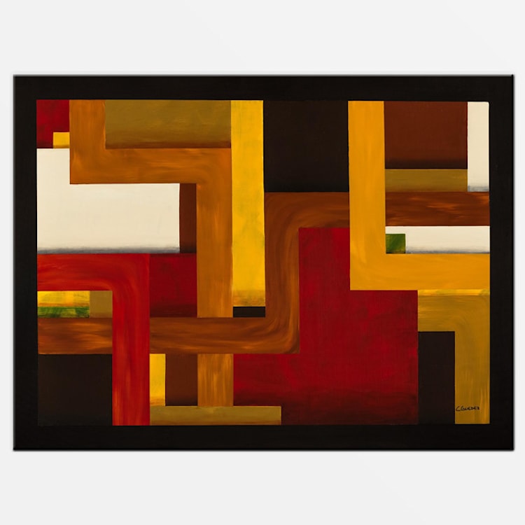 "Fortaleza | Geometric Abstract Art on Canvas" - Original Painting in black by Carmen Guedez