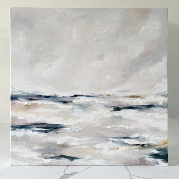"Amber Sunrise" - Original Painting in beige by Nicoletta Savod