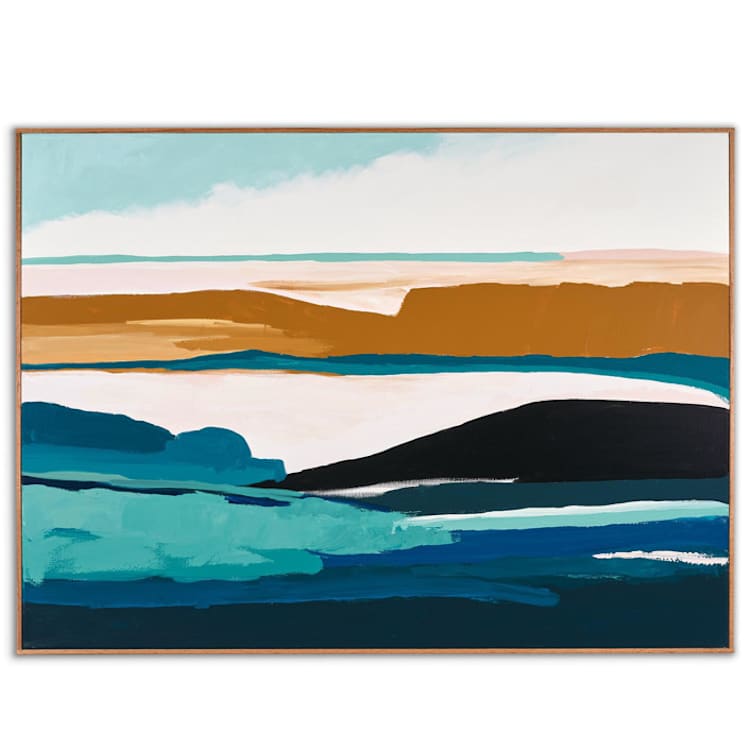 "Mustard Seascape" - Original Painting in multicolor by Caryn Owen