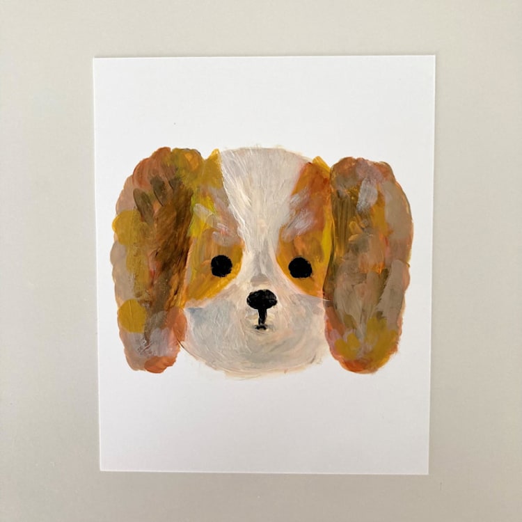 "Cavalier King Charles Spaniel" - Original Painting in brown by Amy Mullen