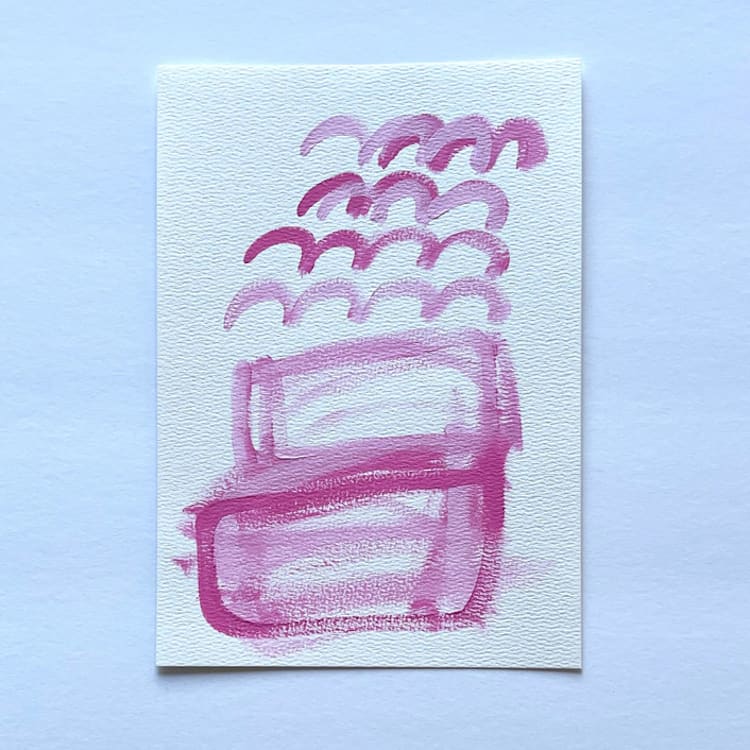 "Hyacinth" - Original Painting in pink by bari wieselman schulman