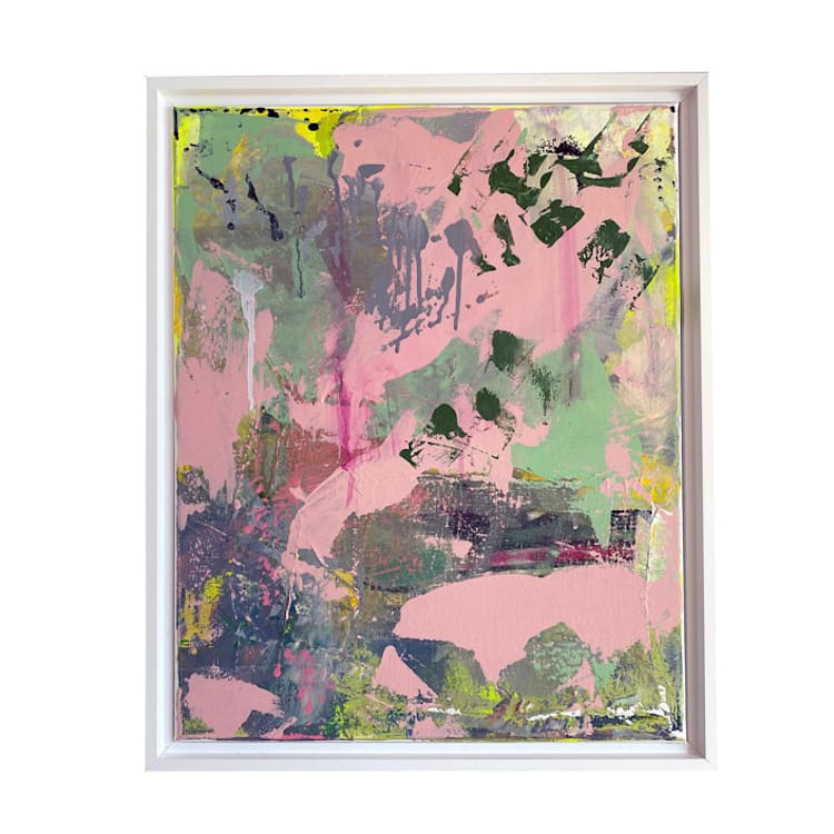 "Backyard Be-Ing" - Original Painting in pink by Jessalin Beutler