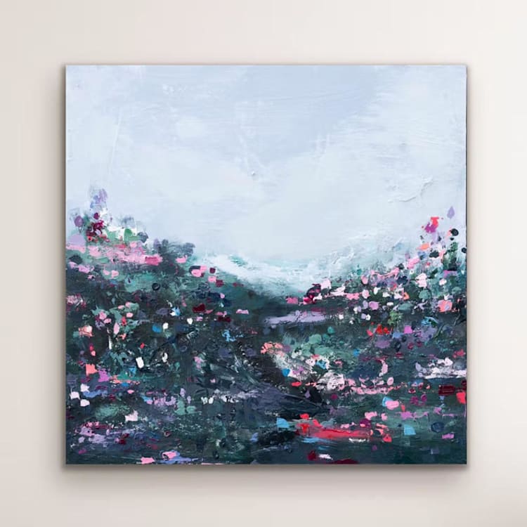 "As the Memories and Seconds Pass By Coastal Wildflower Painting" - Original Painting in multicolor by Jocelyn Elizabeth