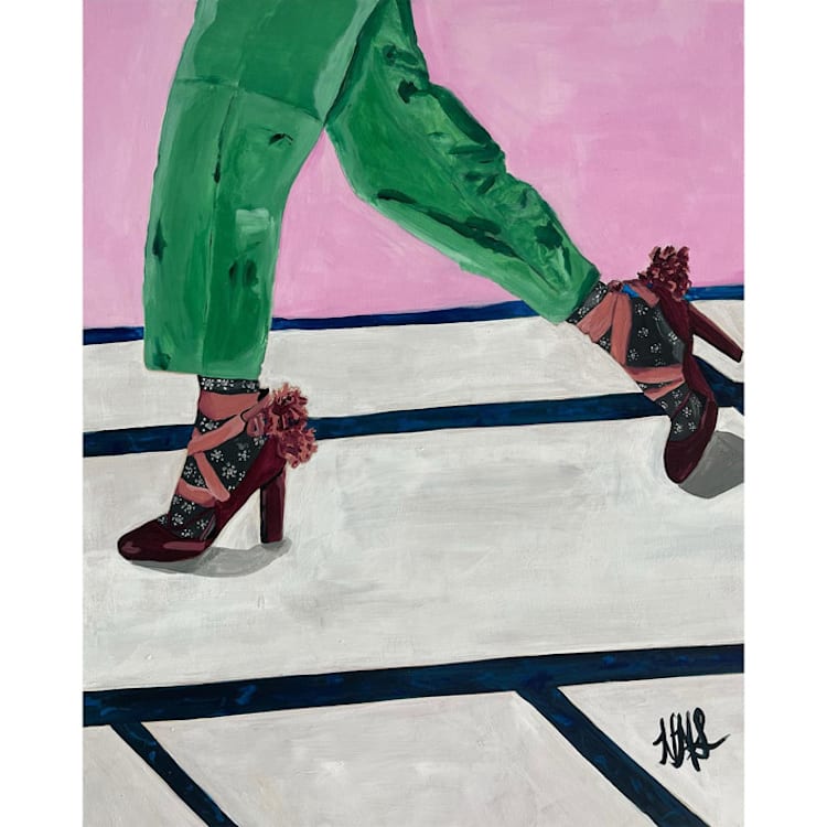 "Strut" - Original Painting in multicolorassorted-colors by Nicole Simms