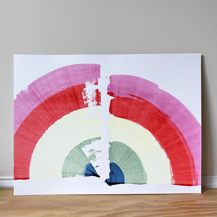 "talk to me colors 2" - Original Painting in multicolor by bari wieselman schulman