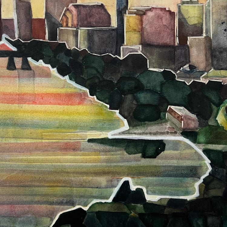 "Life Surrounds Life" - Original Painting in green by Heidi Lowell