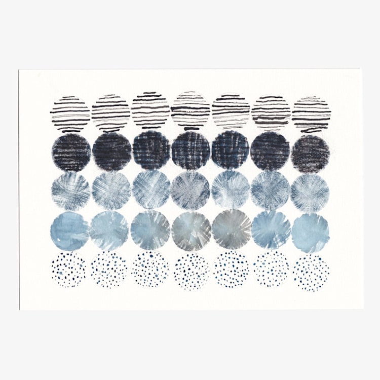 "Meditation Circles 03" - Original Painting in blue by Danushka Abeygoda