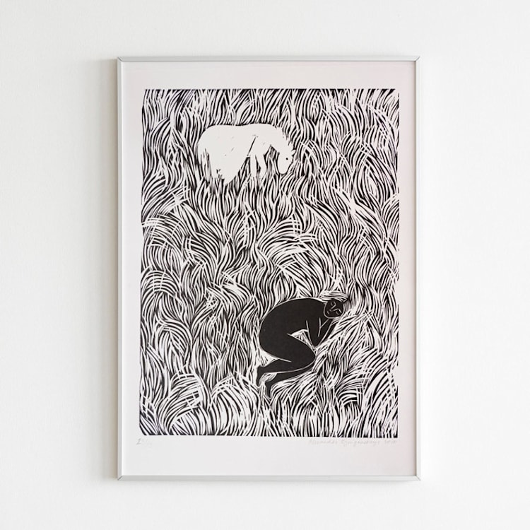 "Dream" - Original Painting in black by Alexandra Dzh