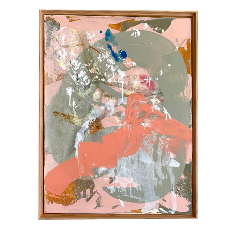 "Peach Party" - Original Painting in orange by Jessalin Beutler
