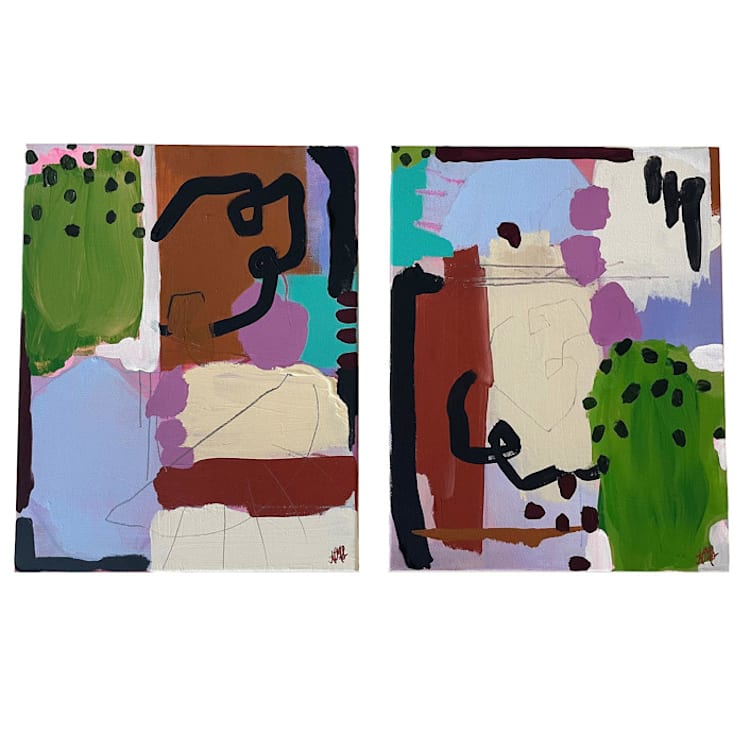 "Pickle Flavor Jelly Beans" - Original Painting in multicolorassorted-colors by Nicole Simms