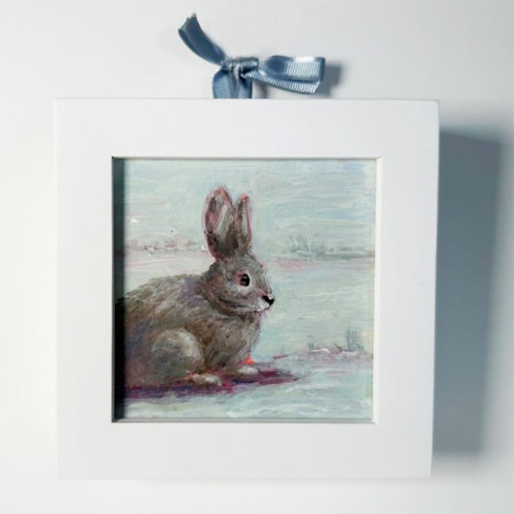 "Snow Bunny, Original Acrylic Painting" - Original Painting in multicolorassorted-colors by Carol C. Young