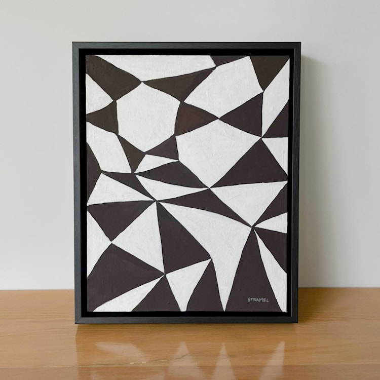 "Triads I" - Original Painting in black by Renée Stramel