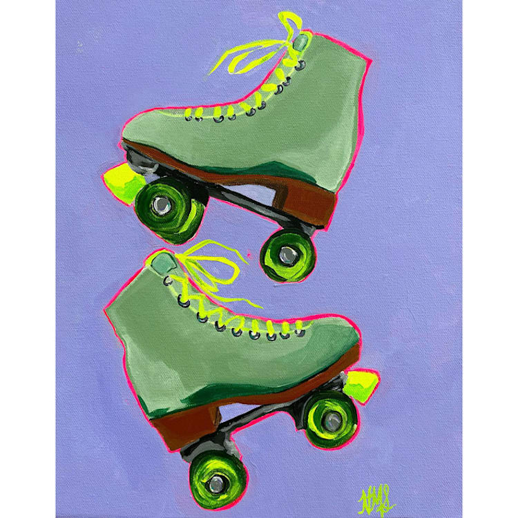 "Hot Wheels" - Original Painting in multicolorassorted-colors by Nicole Simms