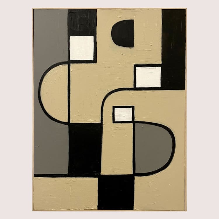 "Ups and Downs Original Artwork" - Original Painting in beige by Ilana Greenberg