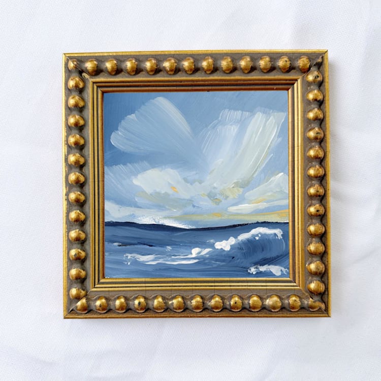 "Watch Hill" - Original Painting in blue by Green Barn Studio