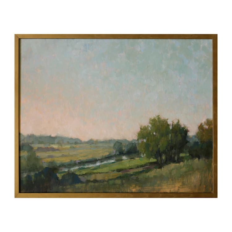 "Fishpond Trail" - Original Painting in green by Wendy Keller