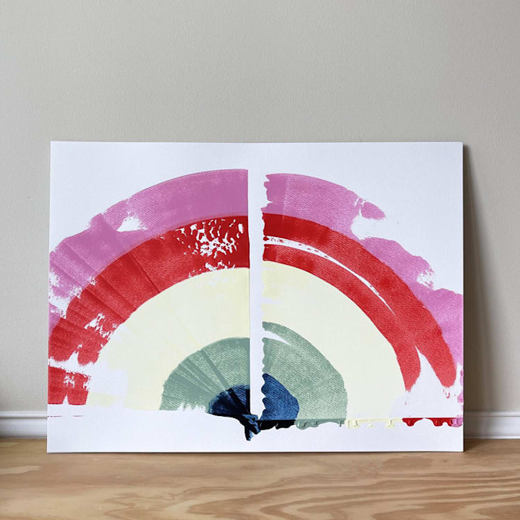 "talk to me colors 1" - Original Painting in multicolor by bari wieselman schulman