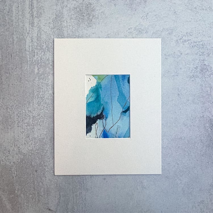 "Threads of Possibility no. 05" - Original Painting in blue by Jocelyn Elizabeth
