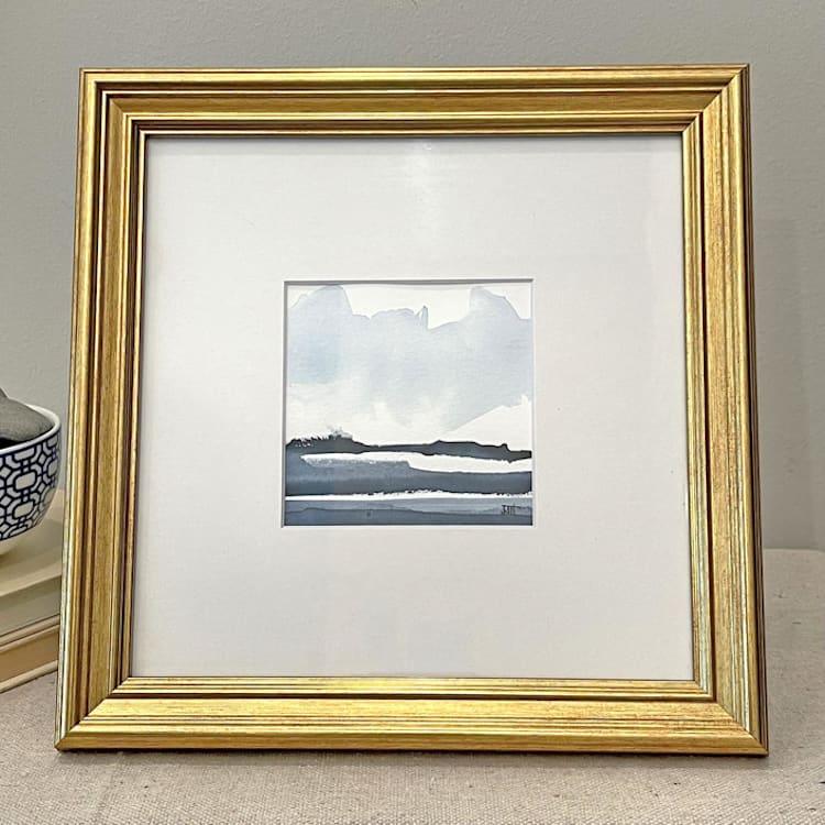 "Where The Soul Can Shelter" - Original Painting in blue by Golden Lines and Silver Linings
