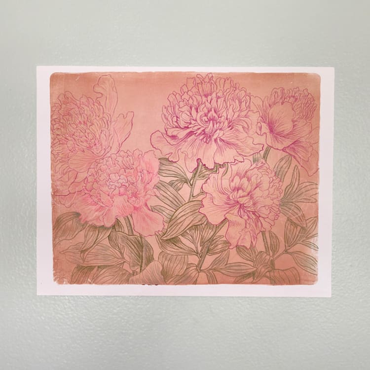 "Peonies" - Original Painting in pink by Janie Allen