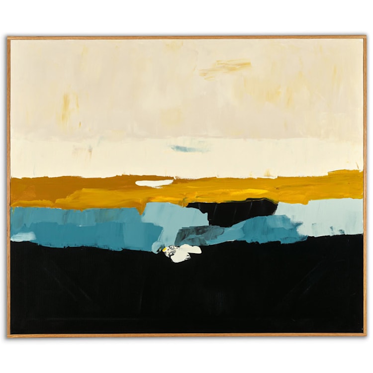 "Yellow Seascape Series" - Original Painting in multicolorassorted-colors by Caryn Owen