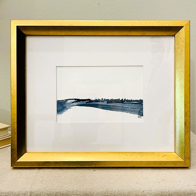 "Get lost in the details of where you are..." - Original Painting in blue by Golden Lines and Silver Linings