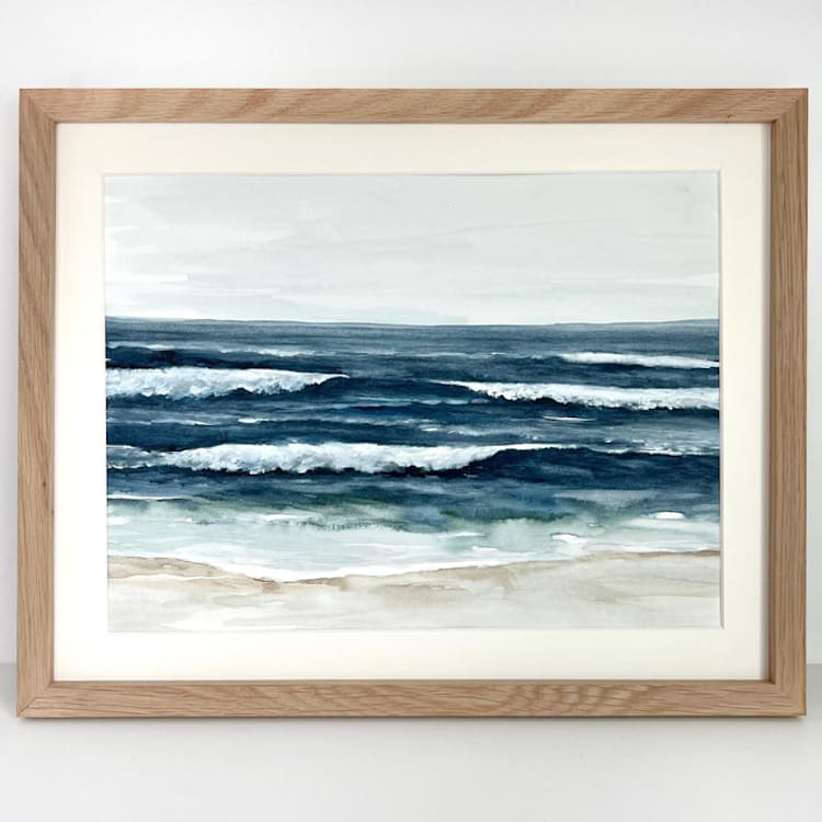 "Watercolor waves" - Original Painting in multicolor by Sara Swanson