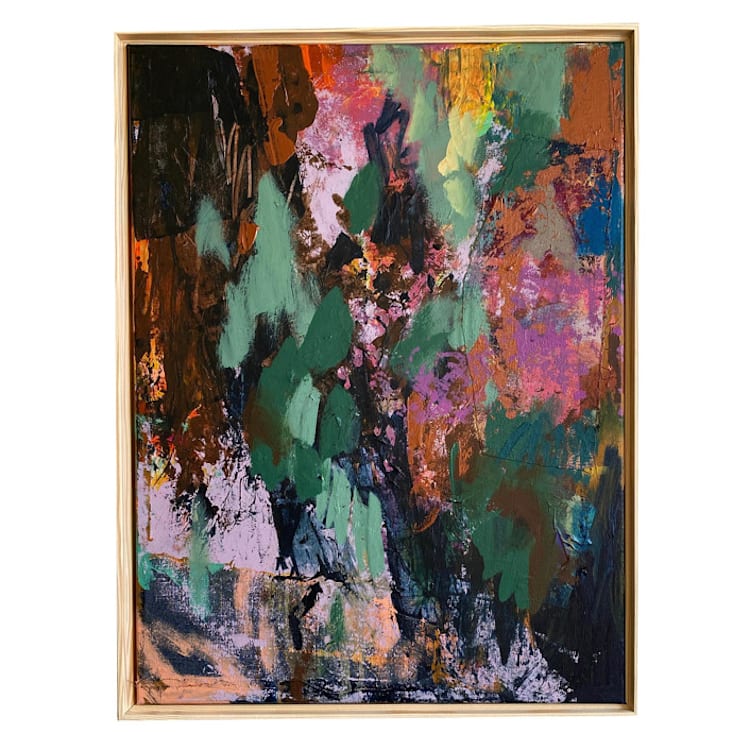 "Shady Blooming" - Original Painting in brown by Jessalin Beutler