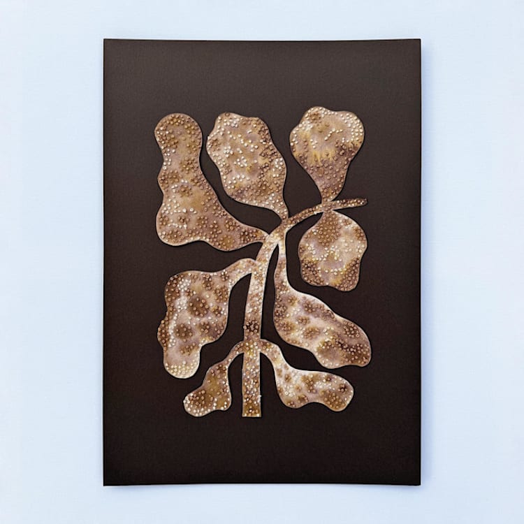 "Wild Botanical" - Original Painting in brown by Alisa Galitsyna