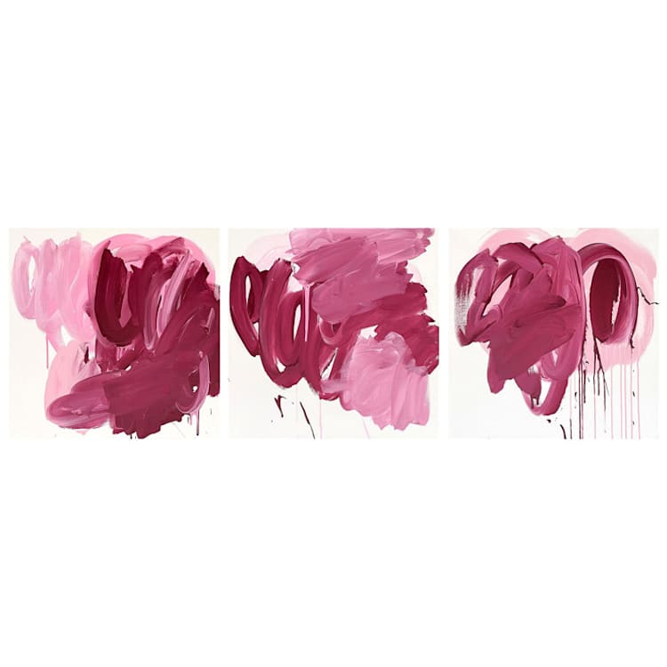 "missives 1, 2, 3" - Original Painting in pink by bari wieselman schulman